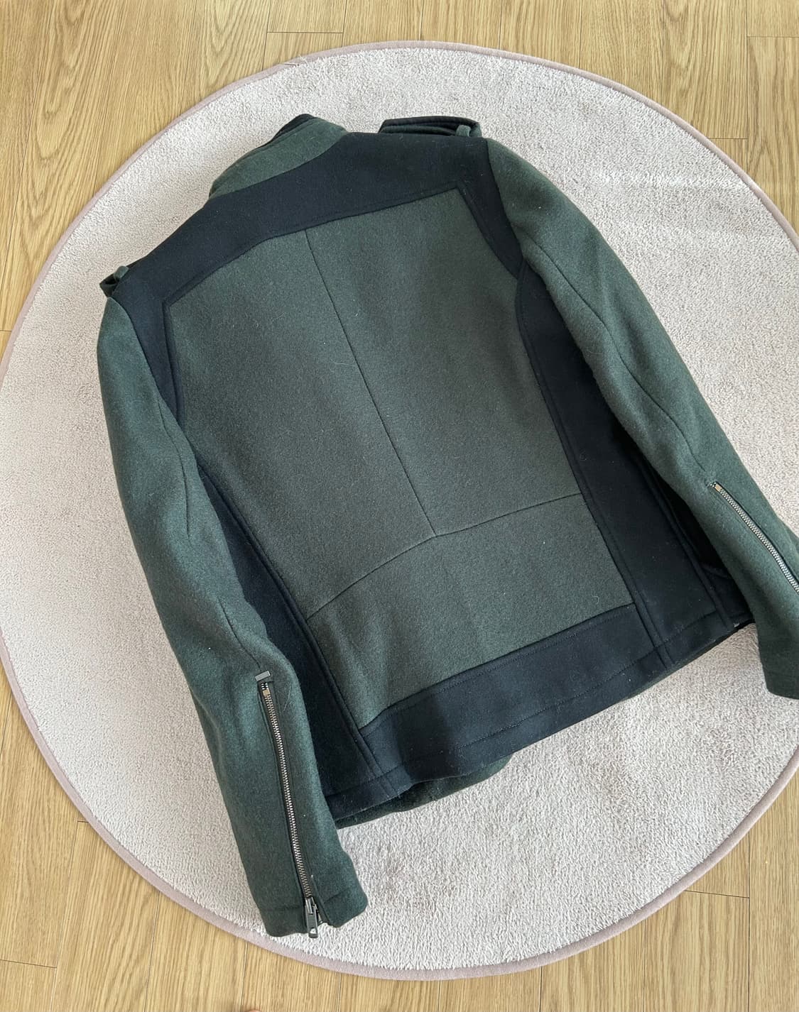 타임옴므 배색 디테일 지퍼 울 모자켓 상품이미지6