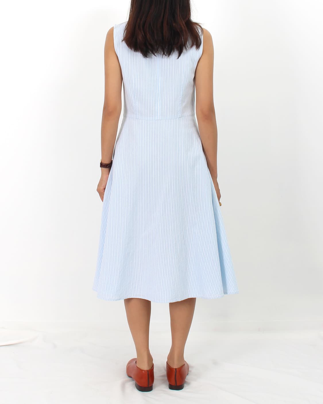 막스마라 스튜디오 스트라이프 블루 여름 나시 에이라인 원피스 상품이미지8