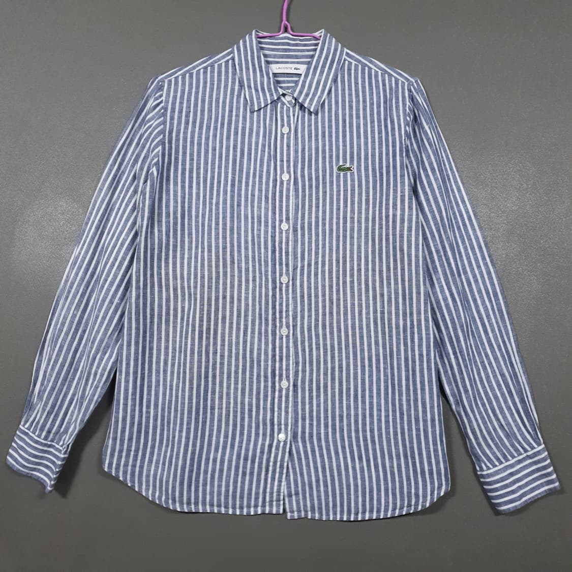 여성 95) 라코스테 신형 24ss 스트라이프 린넨 마 셔츠 남방 66 상품이미지4