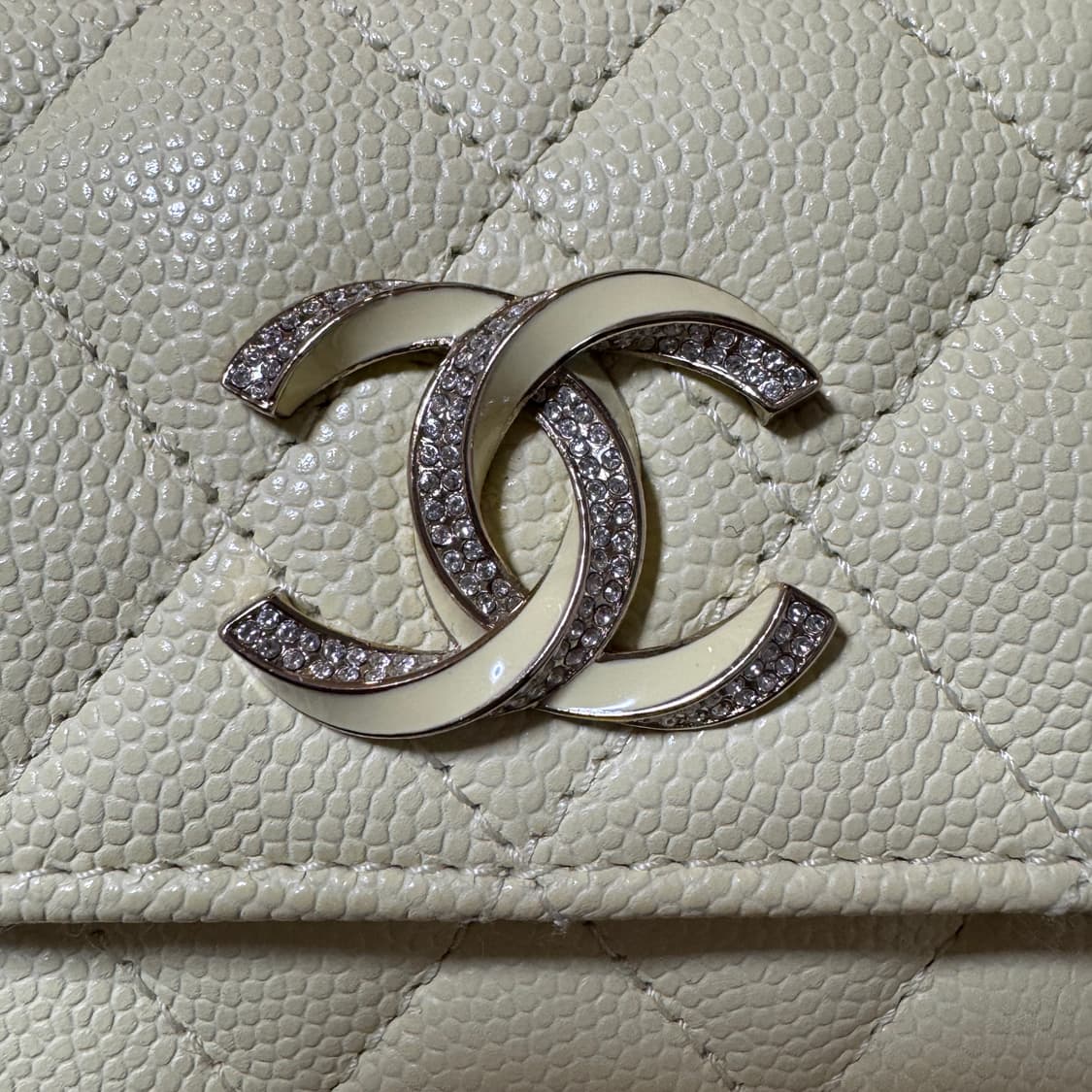 샤넬 캐비어 똑딱이 카드지갑 파스텔옐로우 새제품 상품이미지3