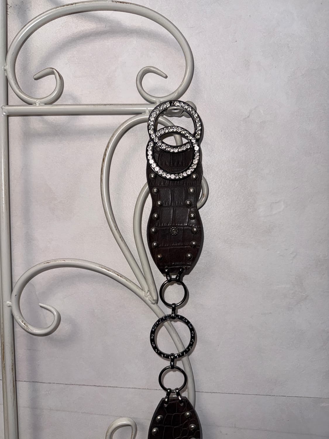 Dark brown ethnic cubic chain belt  상품이미지4