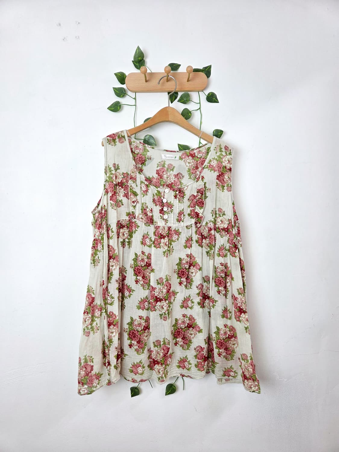 플라워 민소매 블라우스 상품이미지1