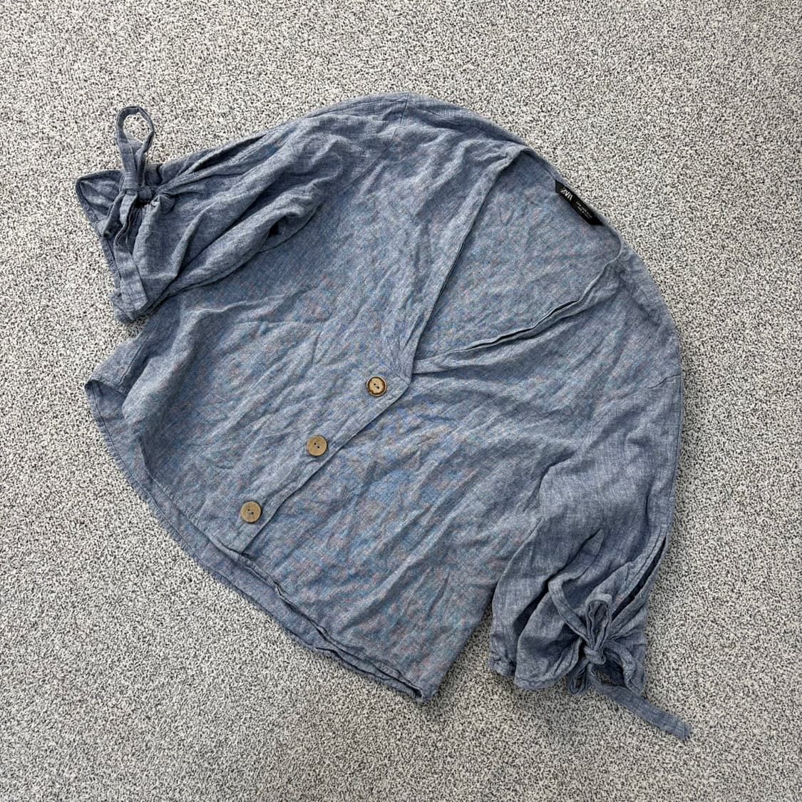 M 자라 린넨 크롭 블라우스 0420J 상품이미지1