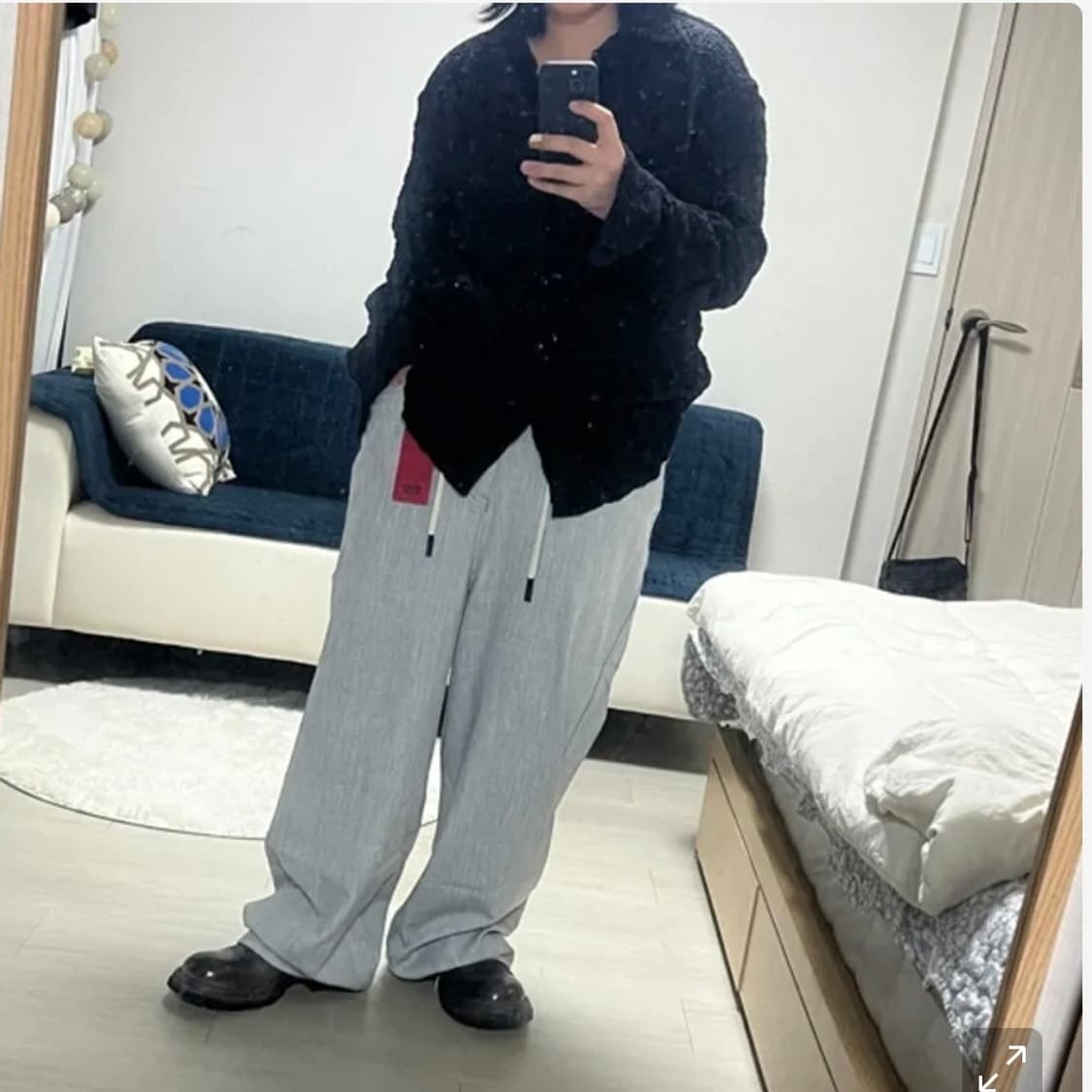 노이어 코튼 엠보 루즈핏 셔츠 48 상품이미지3