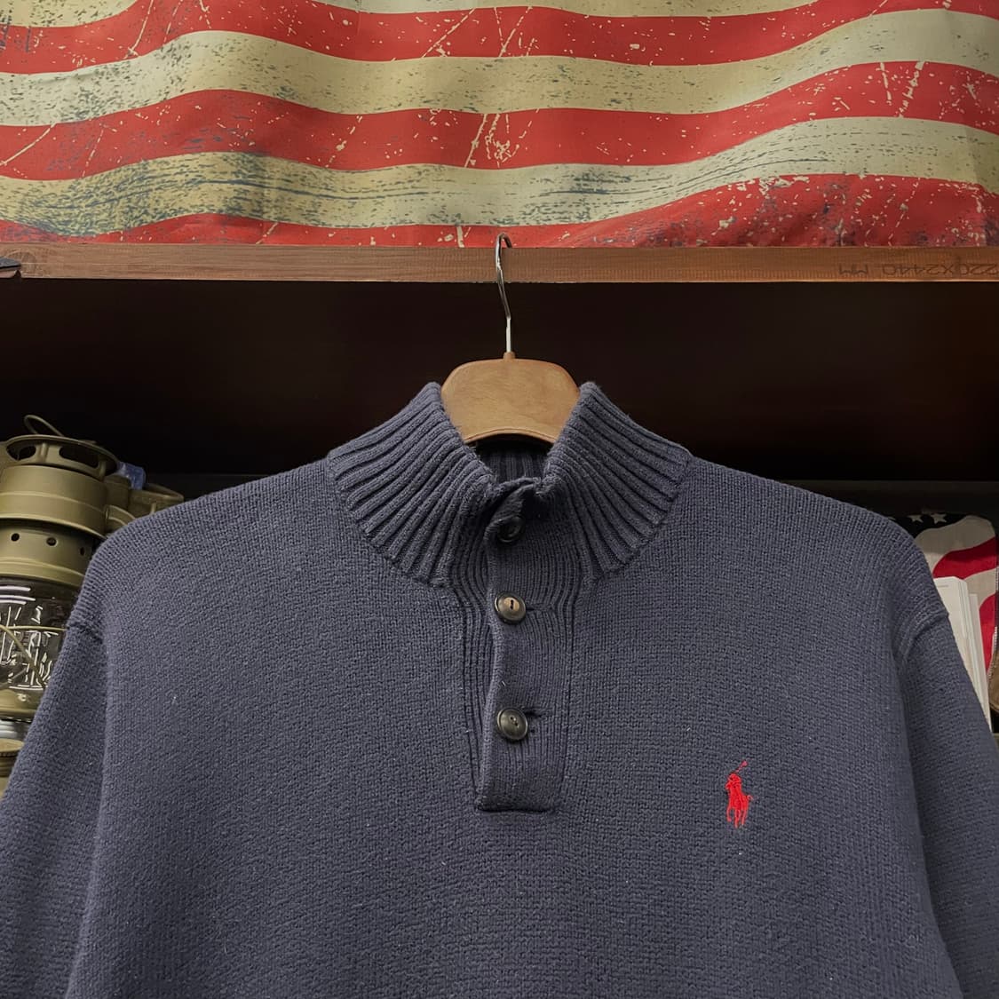 폴로 랄프로렌 신형 라벨 모크 넥 버튼 니트 스웨터 상품이미지3