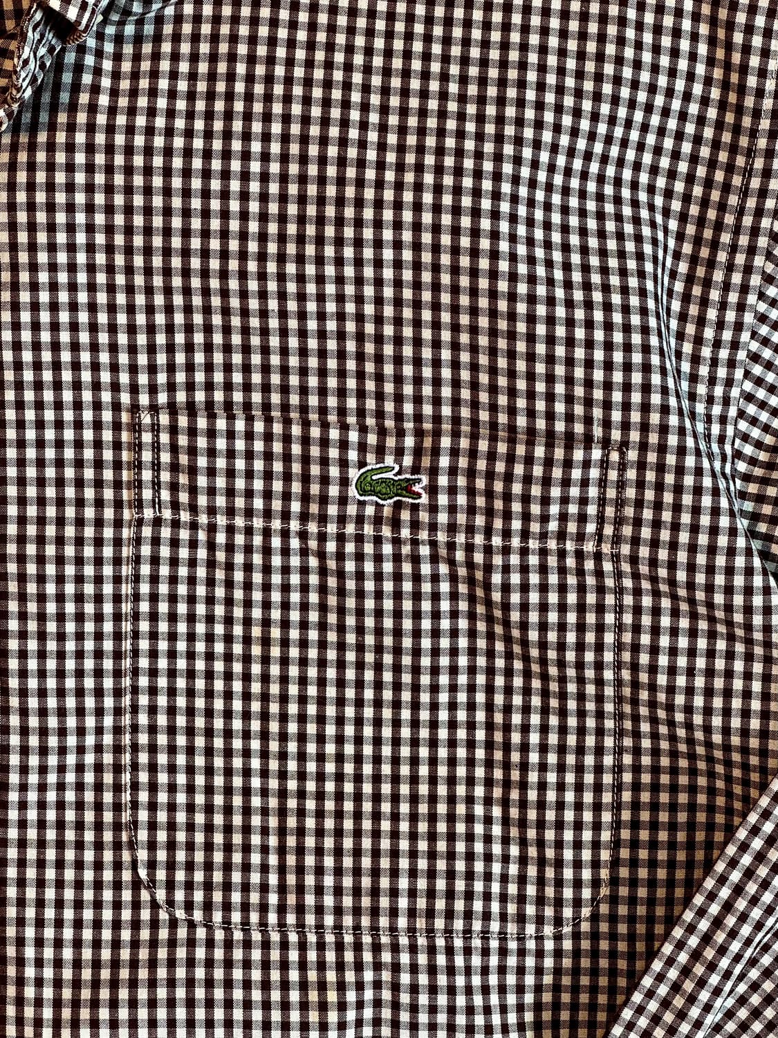 일본판 라코스테 브라운 깅엄체크셔츠 상품이미지3