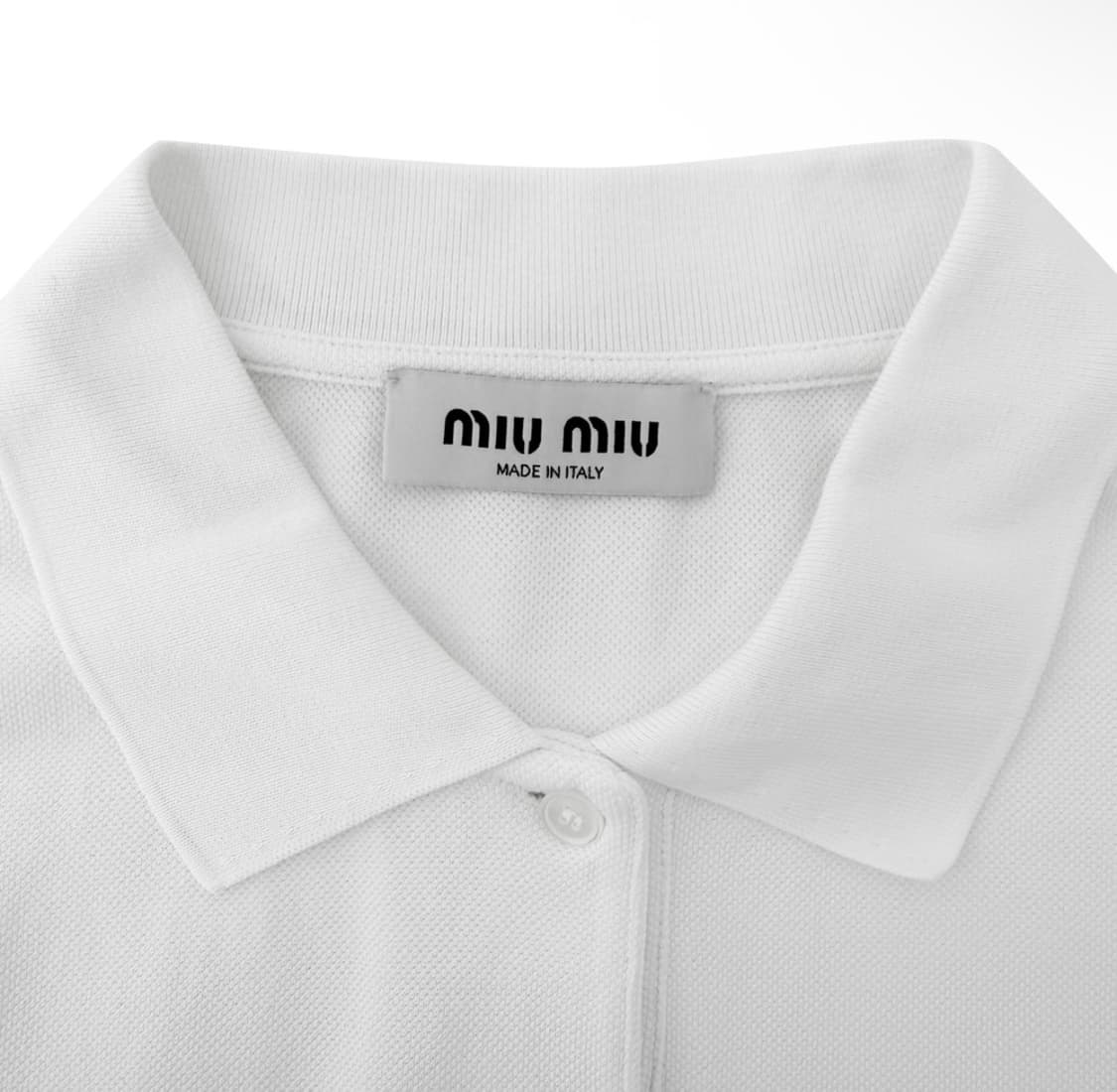 [XL] 미우미우 24ss 폴로 PK 반팔 티셔츠 화이트 MJN535 상품이미지7