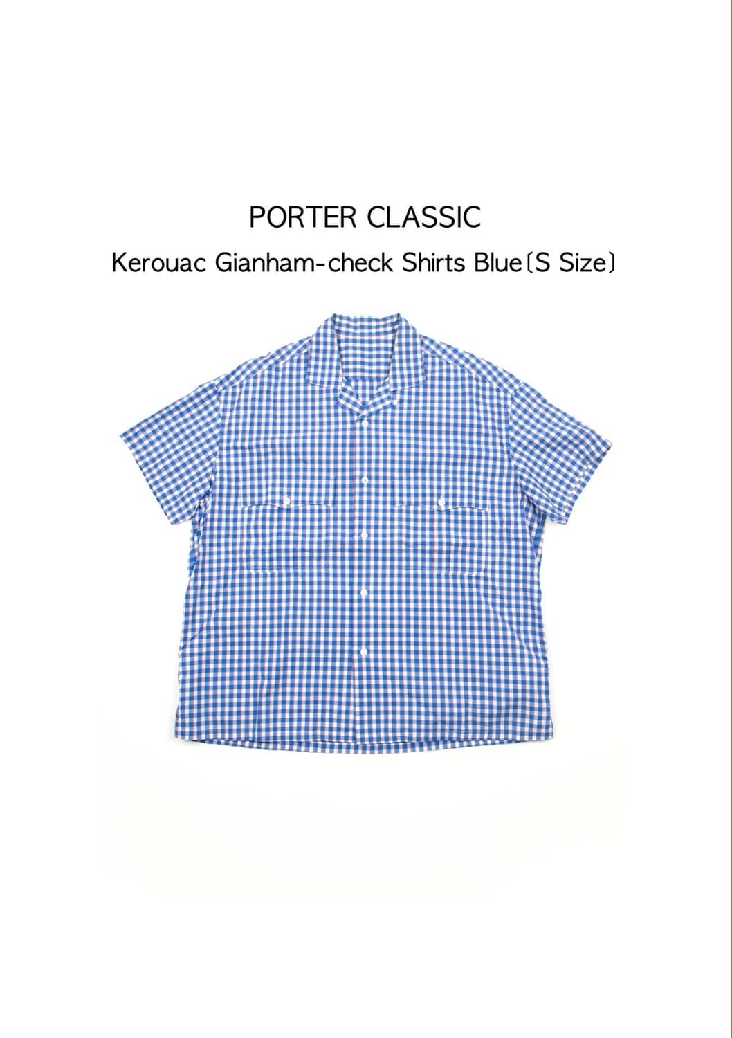 PORTER CLASSIC 케루악 깅엄 체크 셔츠 블루  상품이미지1