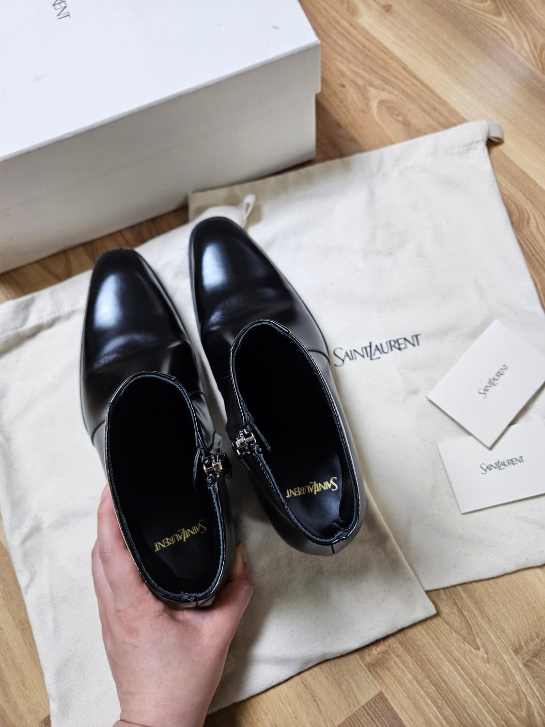 생로랑 로만 지퍼 앵클부츠 블랙 상품이미지6