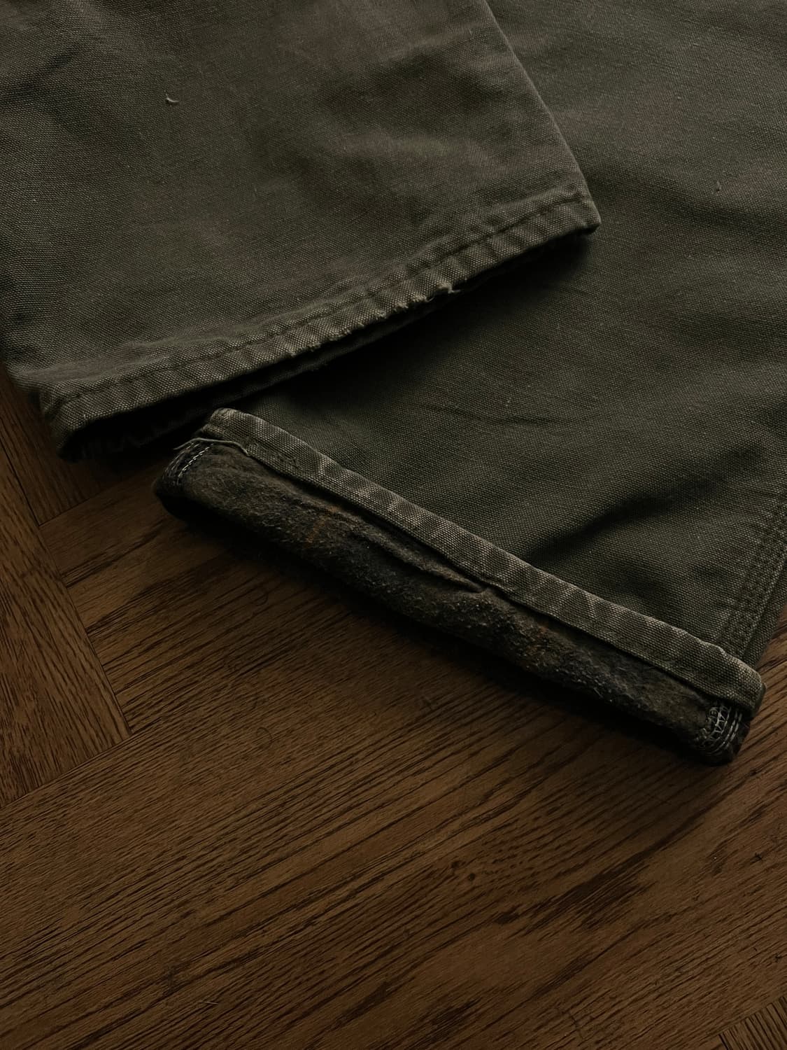 [38]칼하트 USA Made 체크라이닝 모스그린 카펜터 워크 팬츠 M5 상품이미지4