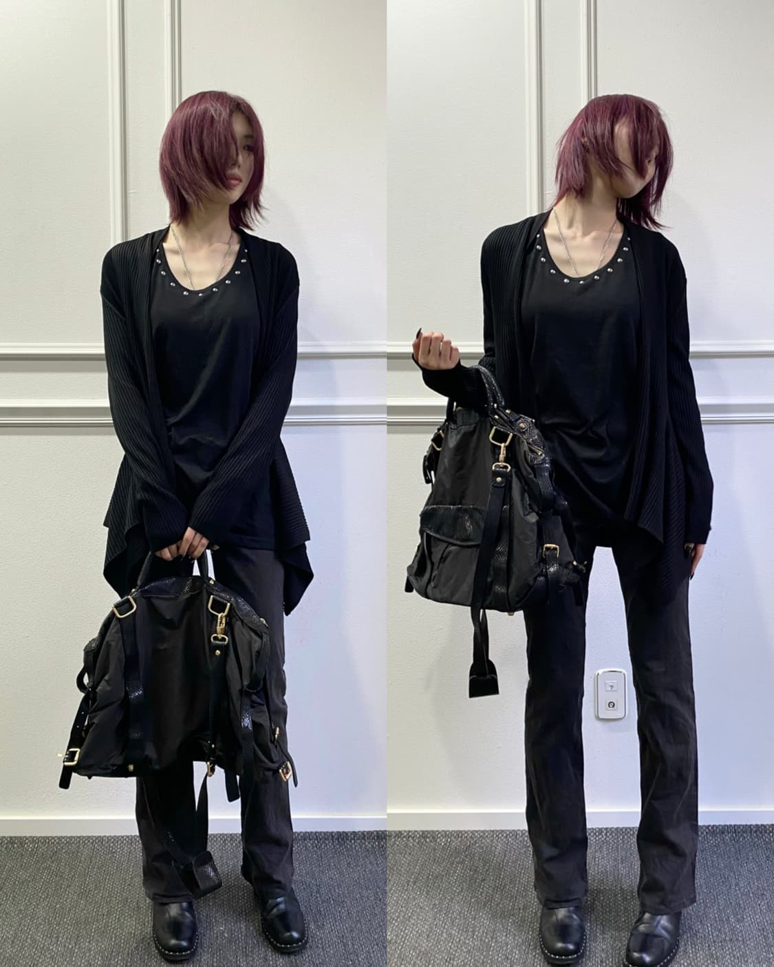 Chic Mood Loose-Fit Black Cardigan 상품이미지1