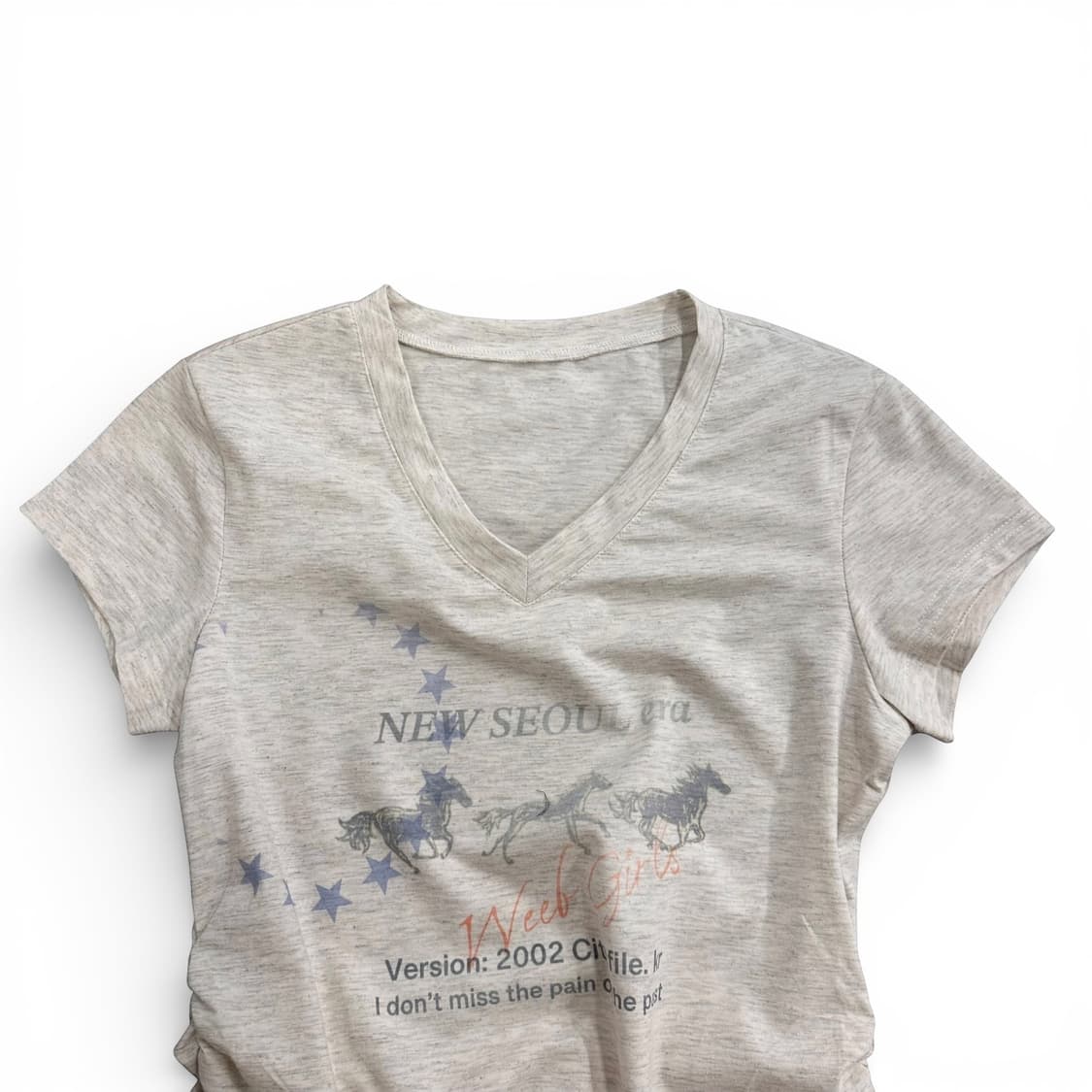 Melange Beige Print Top  상품이미지2