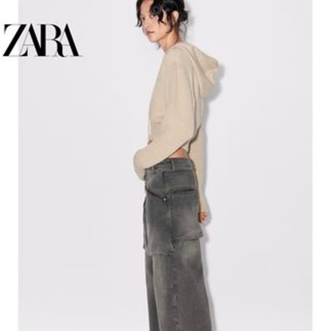 자라 크롭 후드 니트 집업 S 상품이미지4