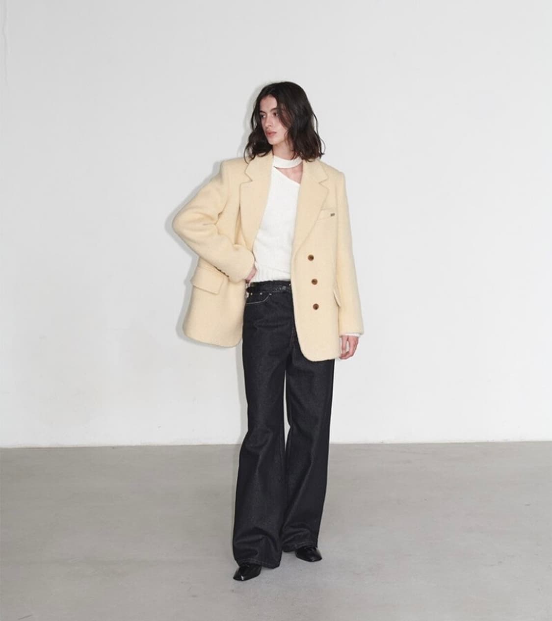 루에브르) Quilted Lined Alpaca Jacket SW4WJ9 상품이미지1