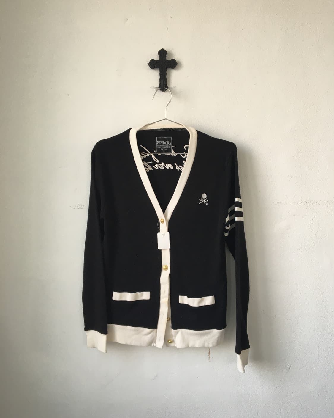 Needle work point knit cardigan 상품이미지2