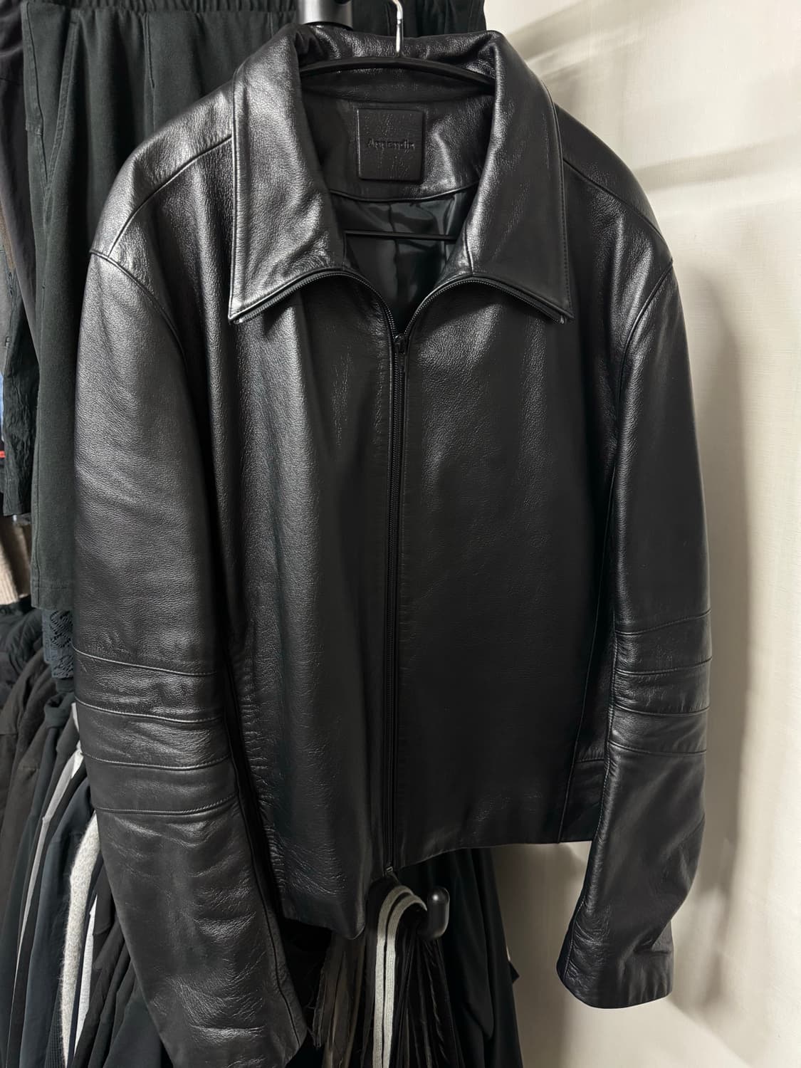 머듈 레더자켓 블랙 4사이즈 상품이미지1