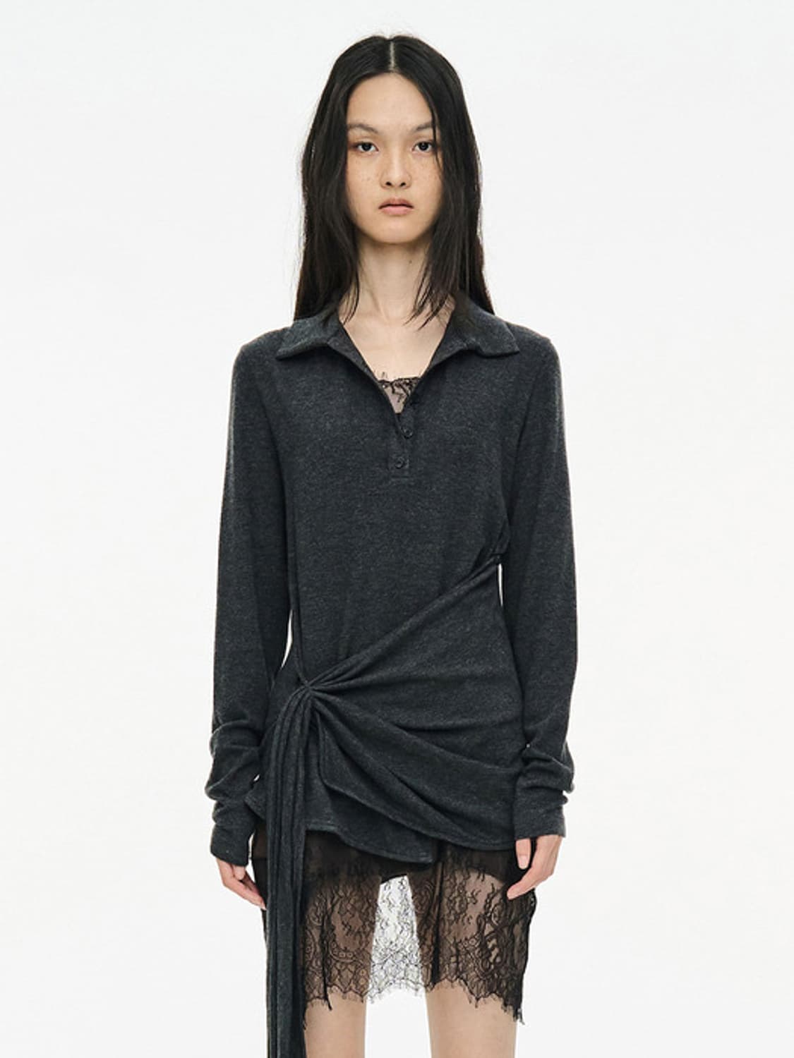 세릭 Twist Button Top Charcoal 상품이미지1