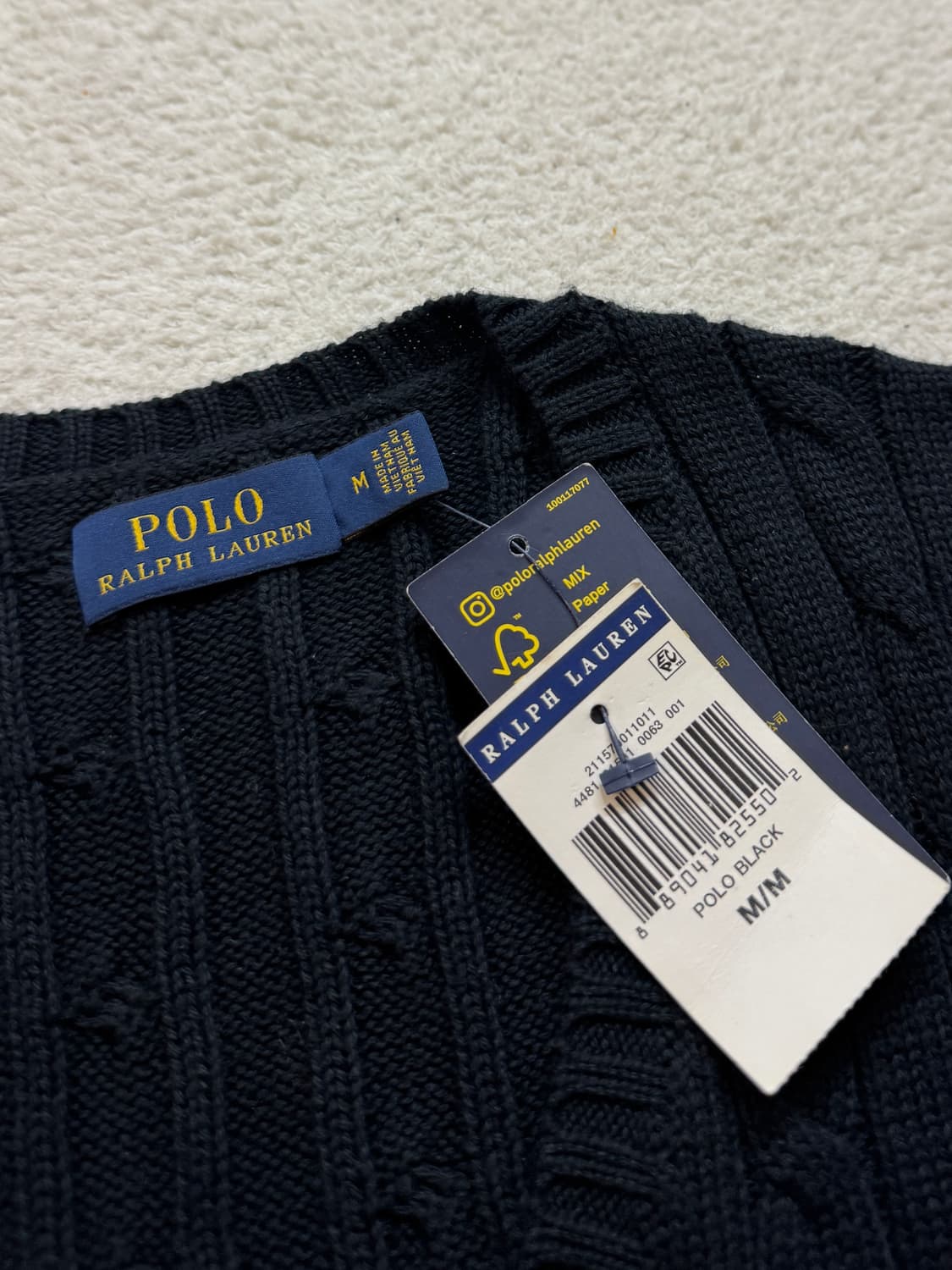 폴로 블랙 케이블 니트 상품이미지4