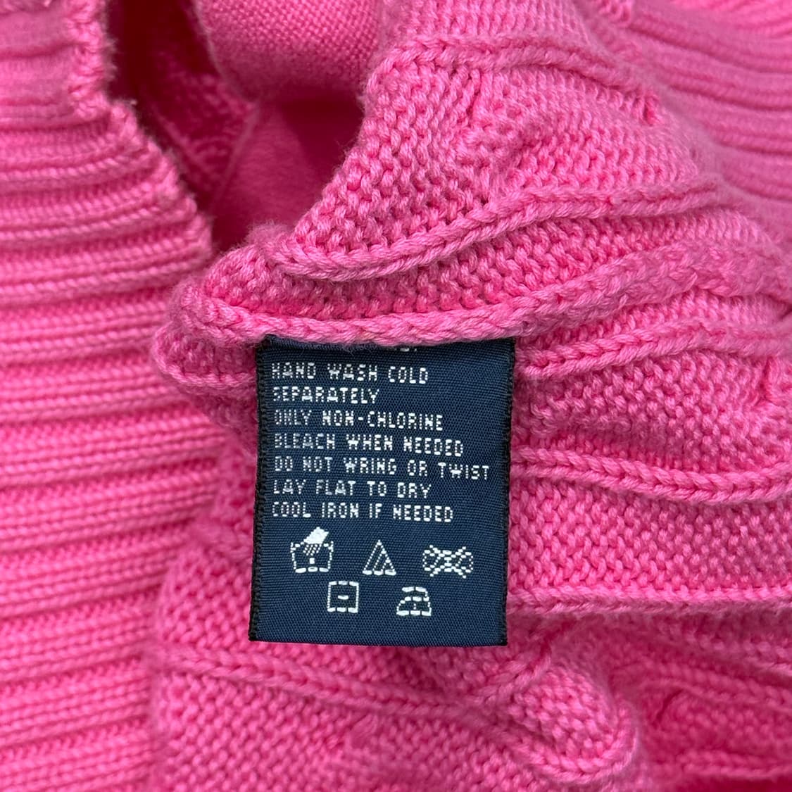 L 폴로랄프로렌 여성용 핑크 케이블 후드 니트 집업 상품이미지5