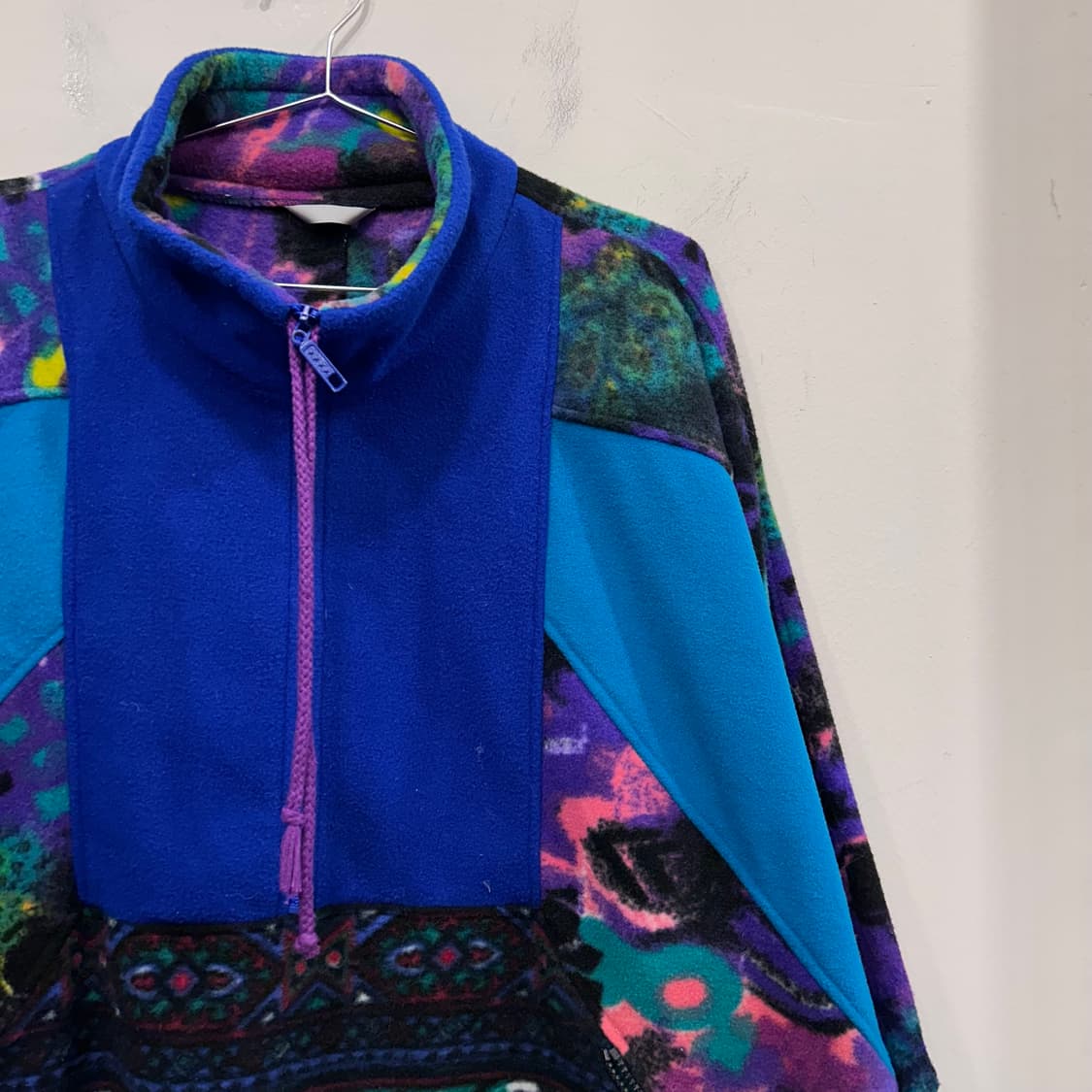 재팬빈티지 오버핏 인디안 패턴 플리스 아노락 상품이미지1