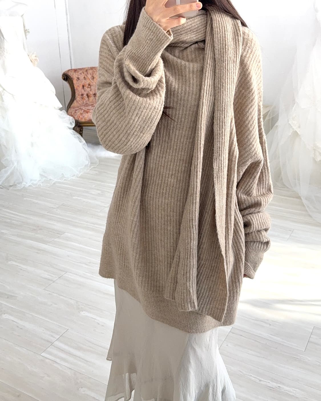 mute beige knit dress 상품이미지5