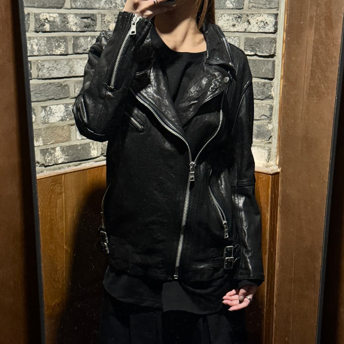 M) BUCKAROO 버커루 블랙 양가죽 라이더 자켓 상품이미지10