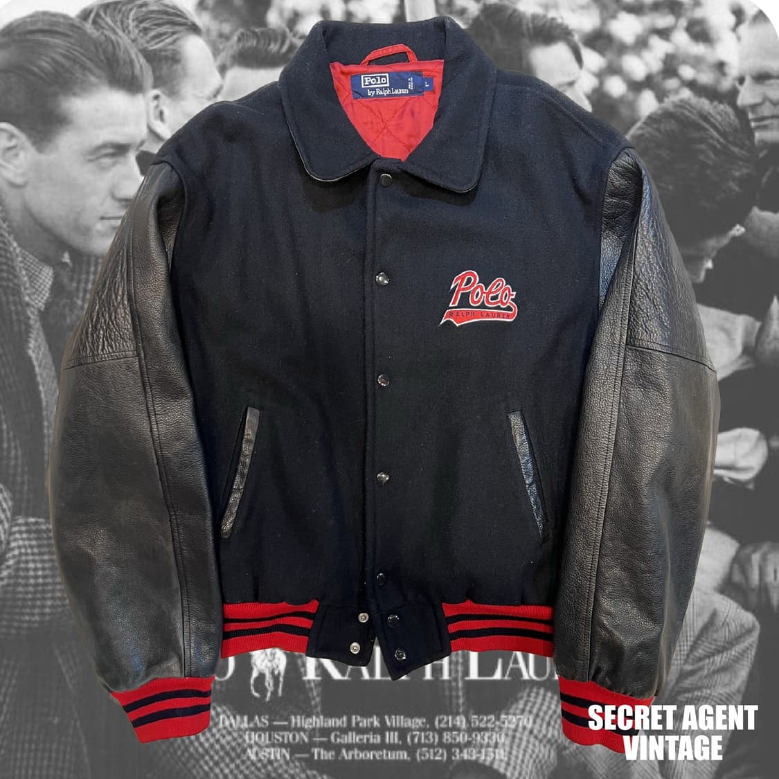 [L]폴로 랄프로렌BASKETBALL레더 암 바시티자켓 상품이미지1