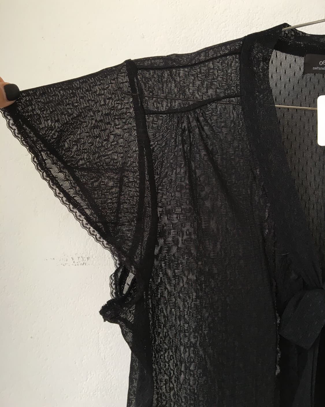 Lace trimming dot pattern see through bl 상품이미지3