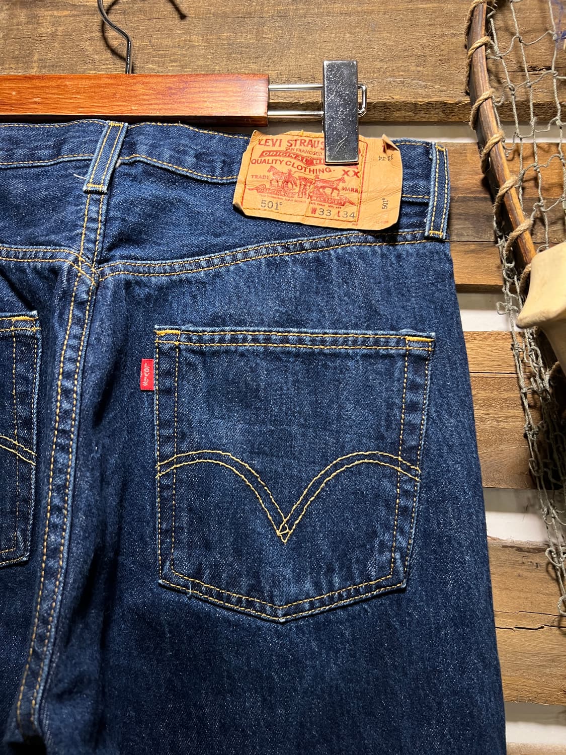 [33]00's 리바이스 501 USA 생지 스트레이트 데님 팬츠 상품이미지5