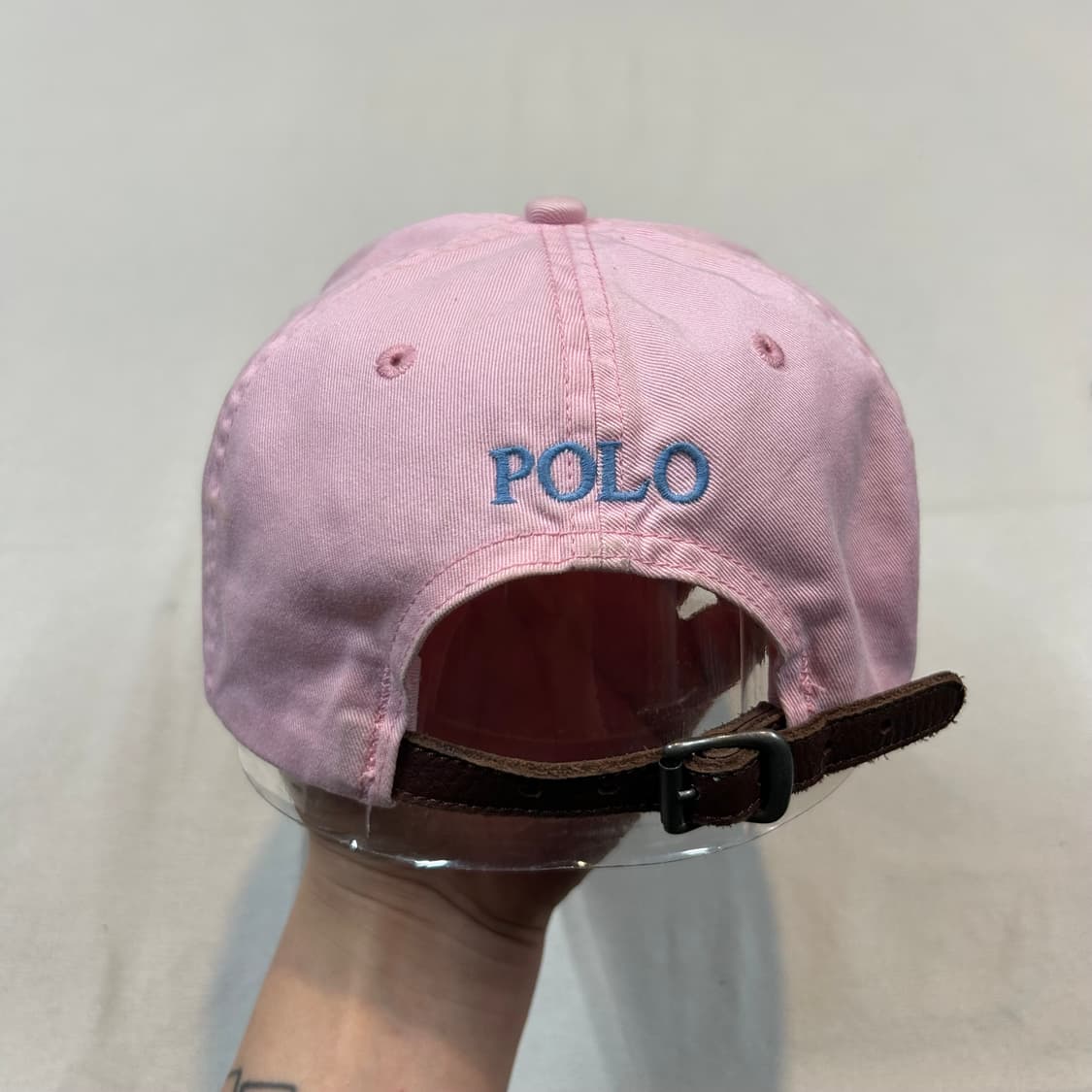 폴로 랄프로렌 핑크 볼캡 모자 가죽스트랩 정품 상품이미지4