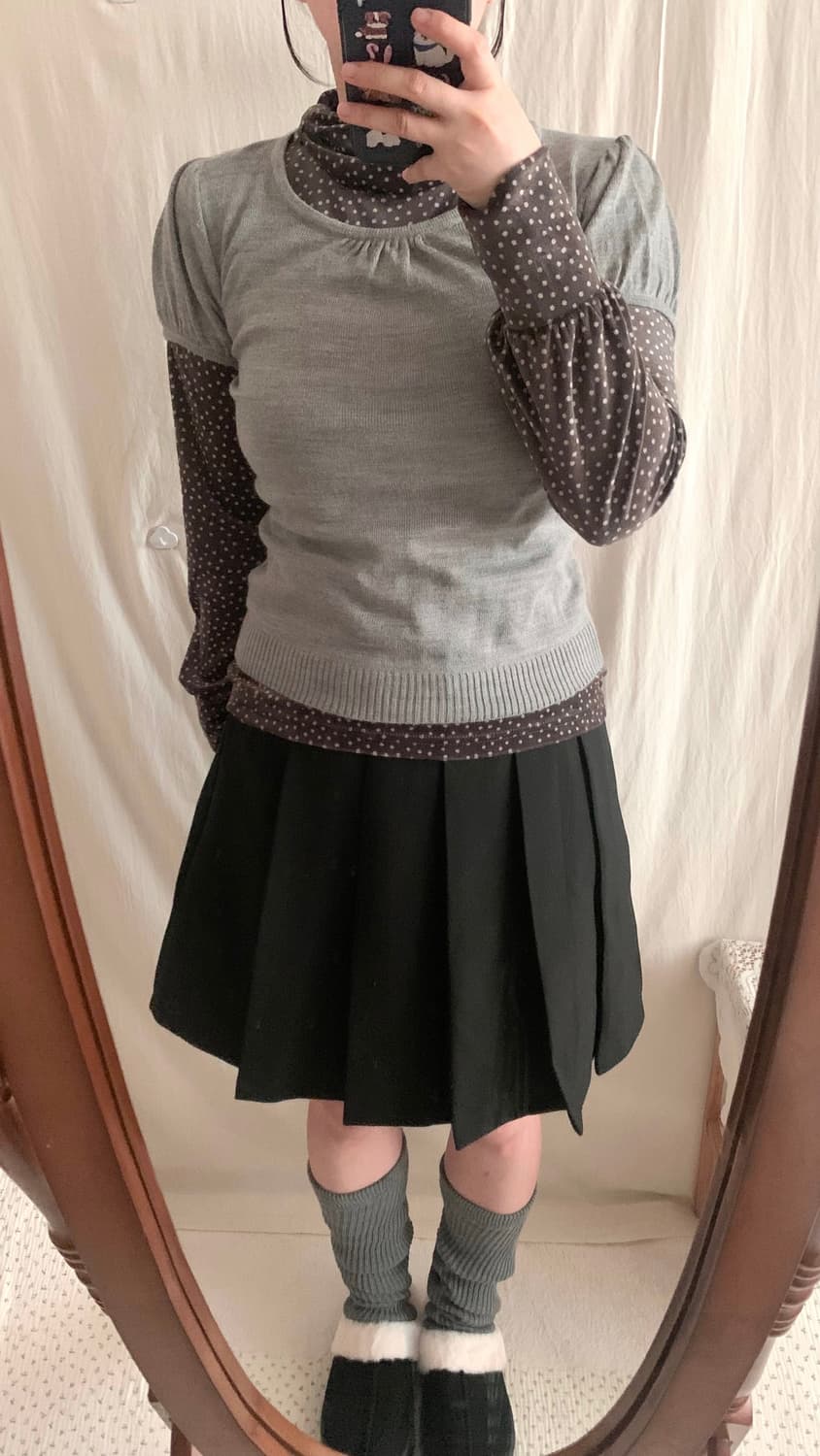 그레이 반팔 퍼프탑 상품이미지4