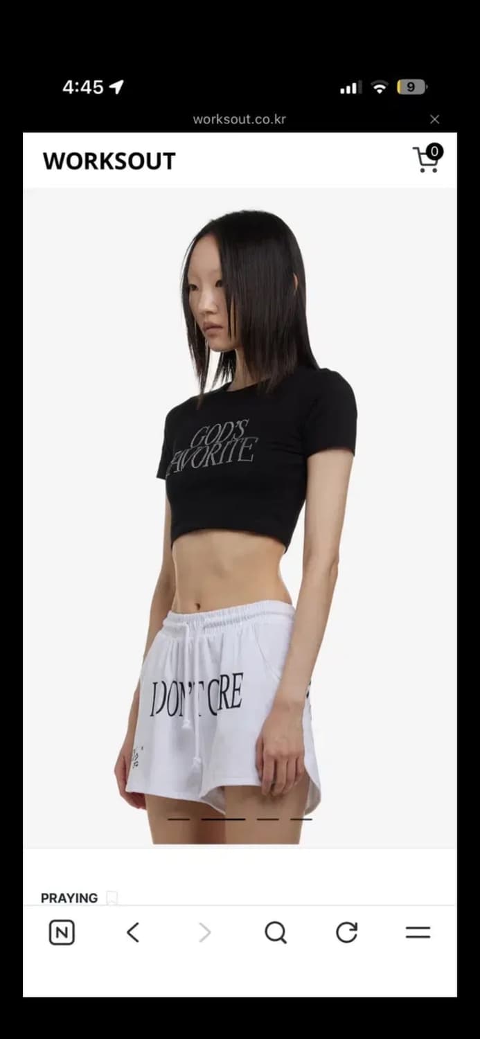 프레잉 크롭티셔츠 L 상품이미지2