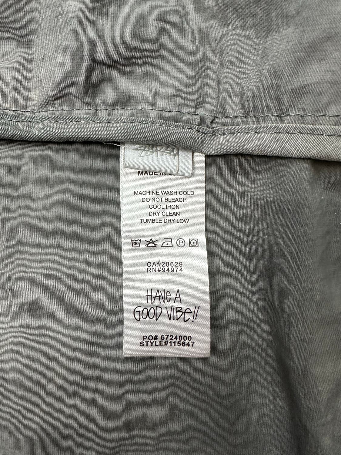 [M] 정품 스투시 웨이브 다이 비치 쉘 자켓 그레이 상품이미지7