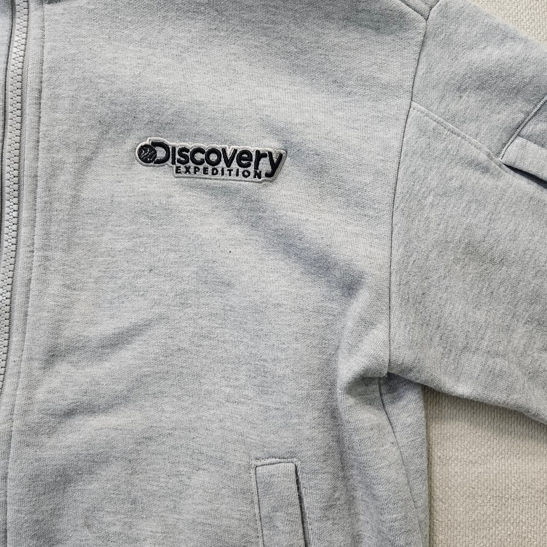 140 디스커버리 키즈 그레이 후드 집업 0401Y 상품이미지6