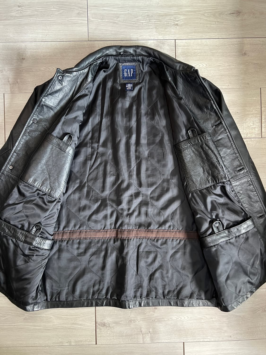 90s 올드갭 레더 카코트 L 상품이미지8