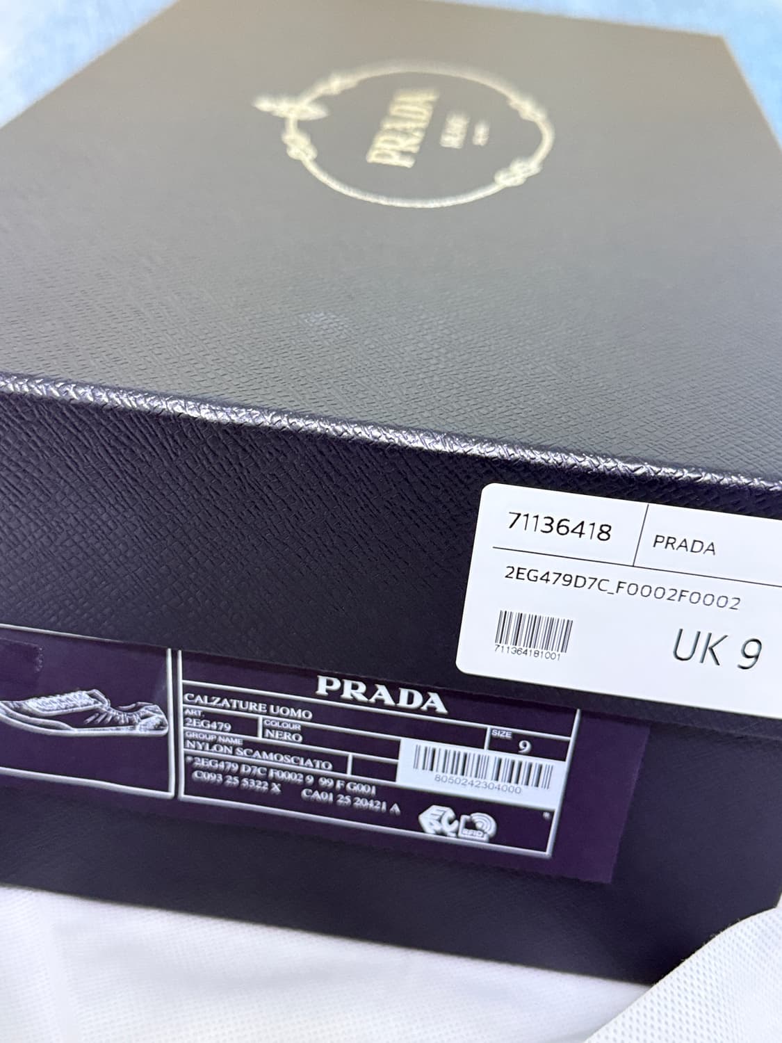 (UK9)프라다 컬랩스 나일론 스니커즈 블랙 상품이미지3