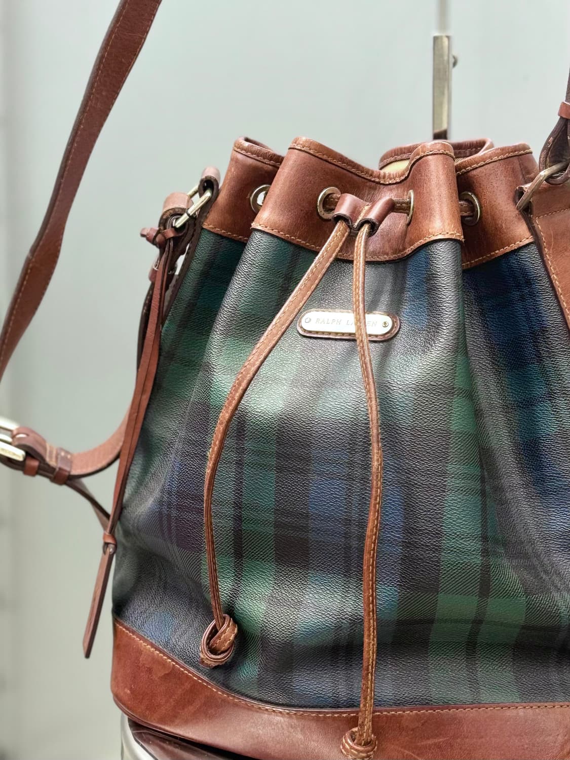 Polo 폴로 랄프로렌 체크 블랙와치 버킷백 상품이미지1