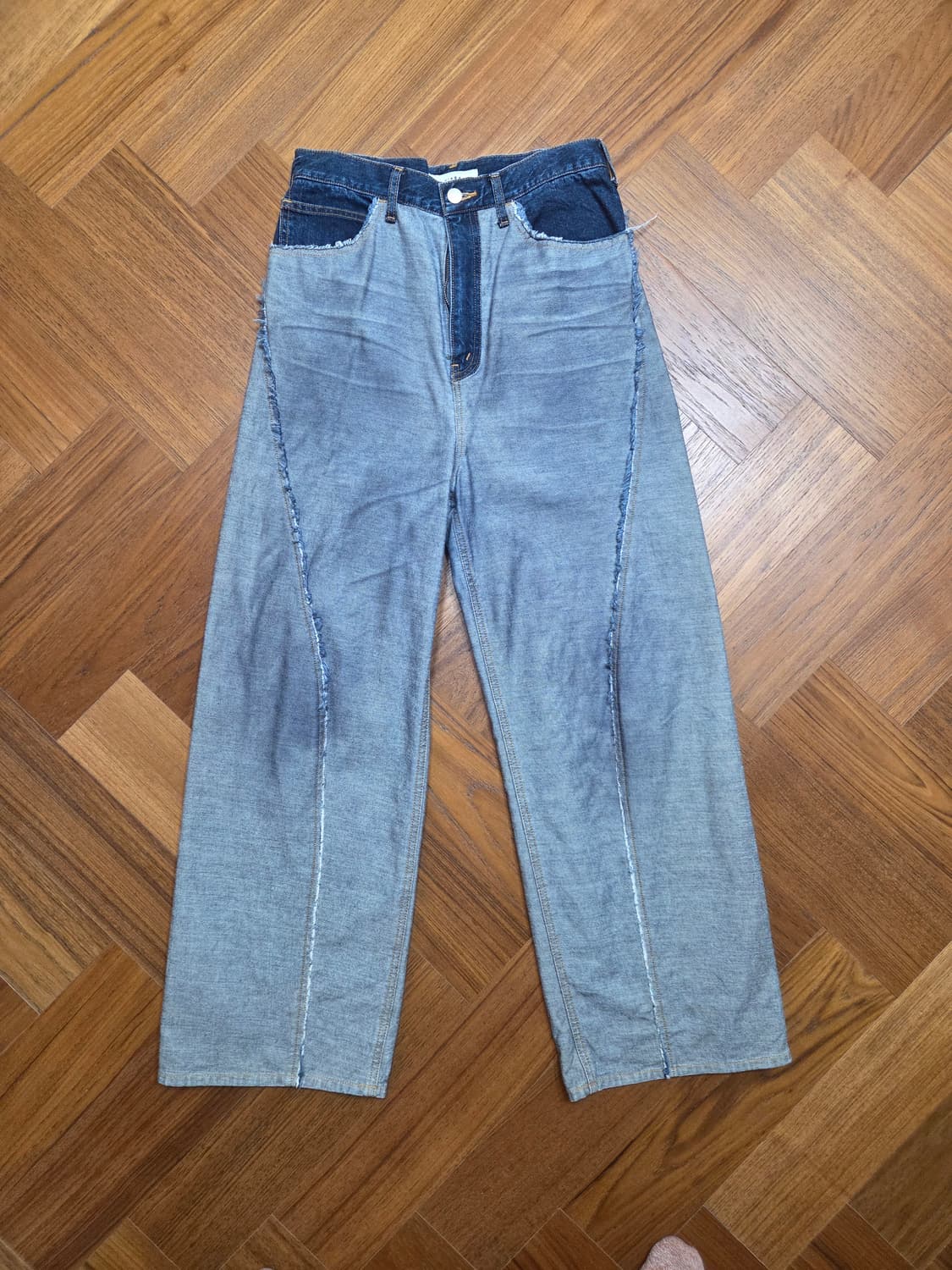 Jieda 인사이드아웃 와이드 데님 팬츠 상품이미지1