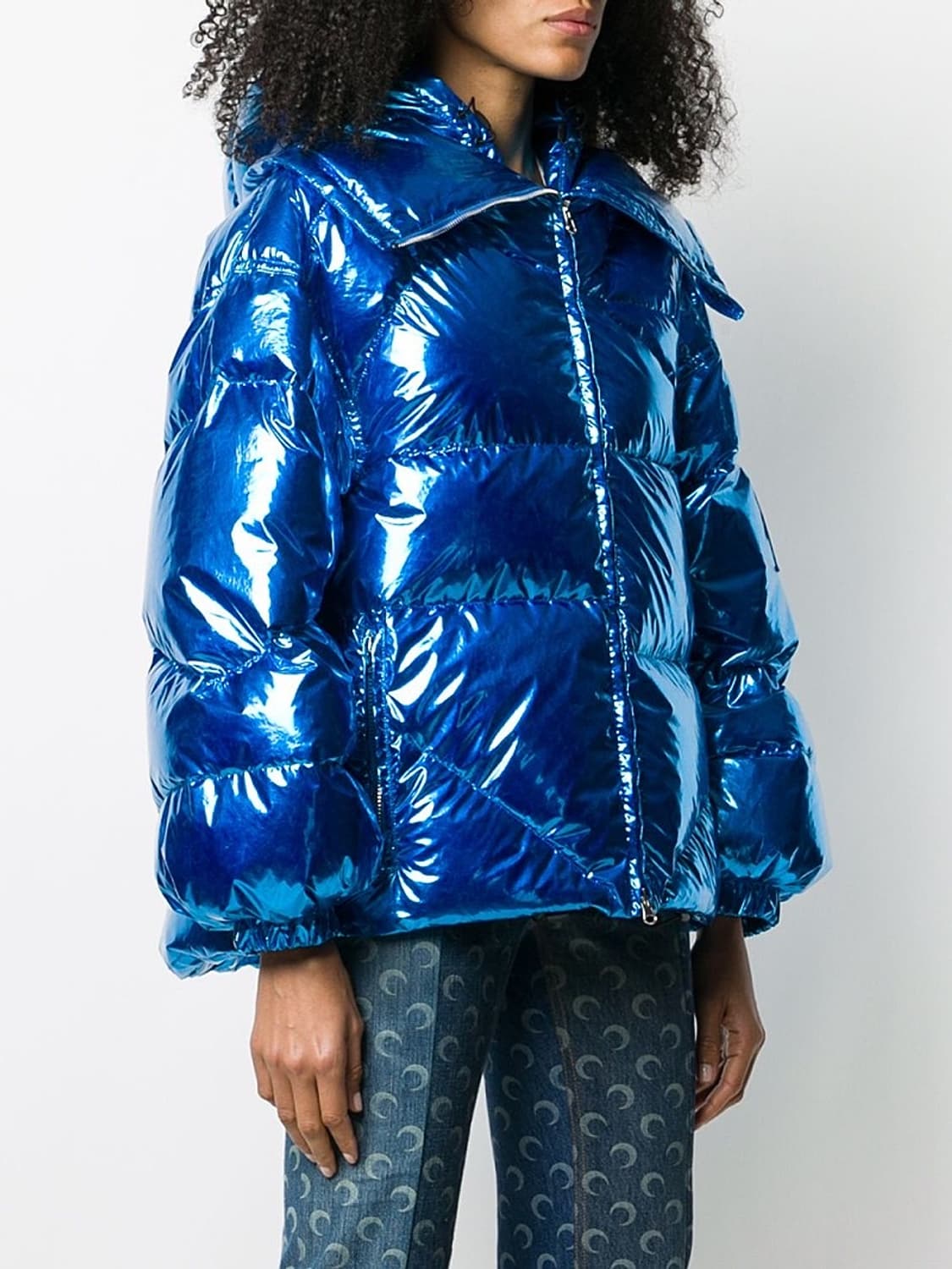 바콘 여성 메탈릭 블루 덕다운 푸퍼 자켓 점퍼 80% 상품이미지6