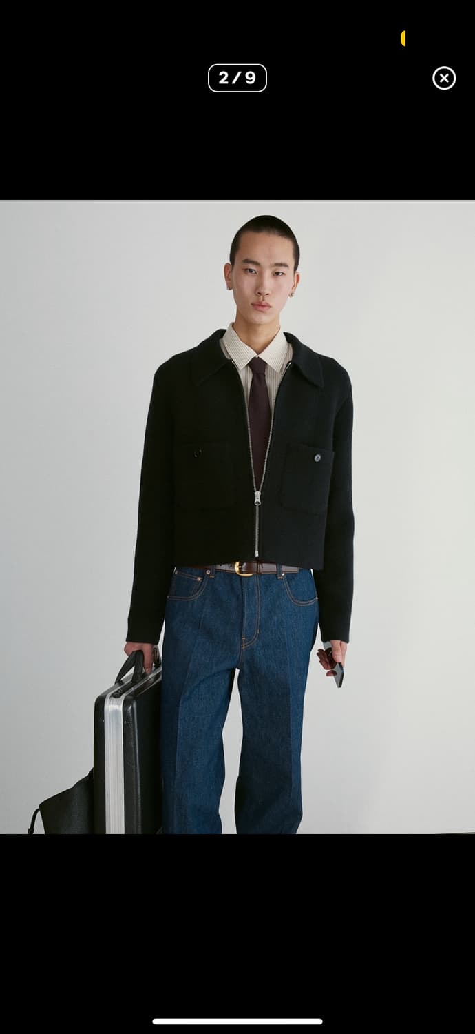 렉토 애즈라 컴팩트 니트 집업 점퍼 블랙 상품이미지2