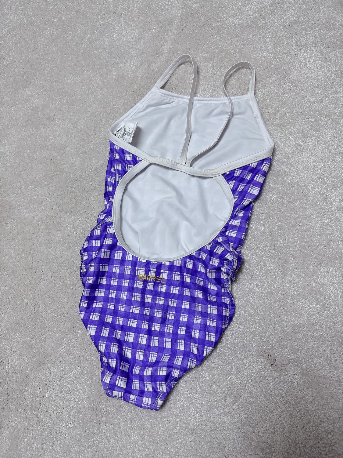 [한정판/새제품] 배럴 아쿠아 글렌체크 브이백 수영복 (퍼플) 상품이미지8