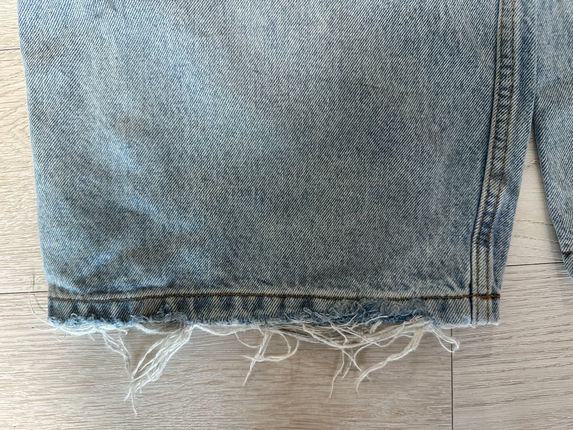 [S] 발렌시아가 풀업 배기 연청 데님 진 상품이미지5