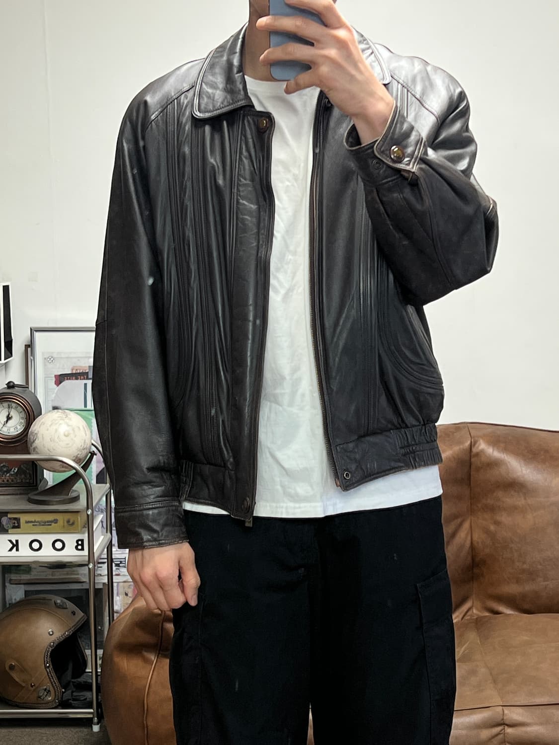 [100] 빈티지 램스킨 리얼레더 브라운 가죽자켓 상품이미지2