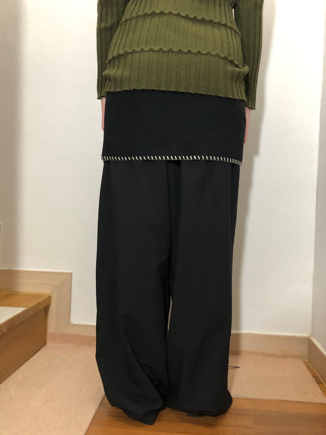 빈티지 블랙 스티치 스커트 상품이미지8