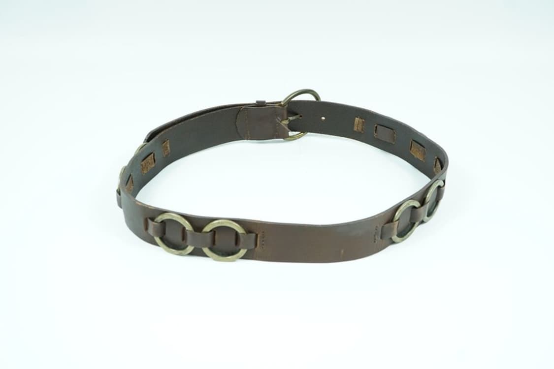 웨스턴 무드 브라운 통가죽 O링 디테일 벨트 상품이미지3