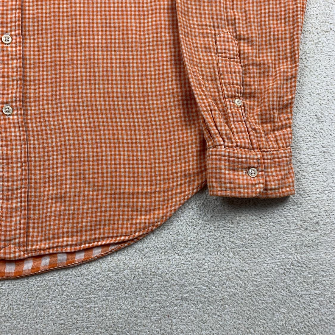 폴로 랄프로렌 포니로고 오렌지 깅엄체크 셔츠 상품이미지5