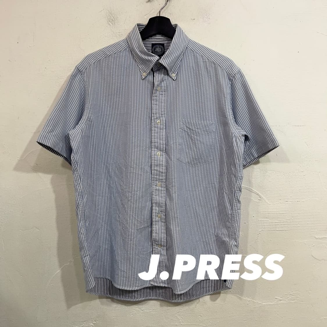 제이프레스 시어서커 스트라이프 반팔 셔츠 상품이미지1