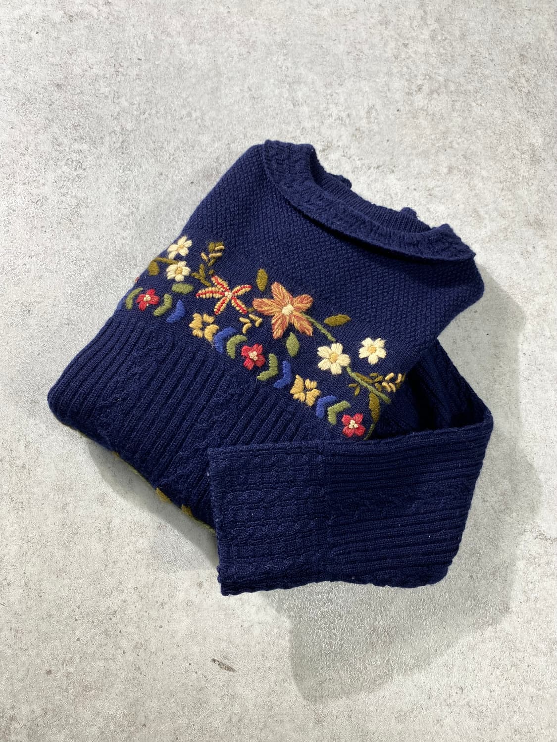 [M] Laura Ashley 플라워패턴 핸드 스티치 울 니트 상품이미지1