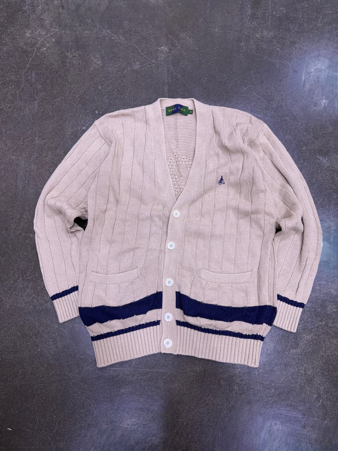 빈폴 골지 V넥 앵커 포인트 가디건 90 상품이미지1