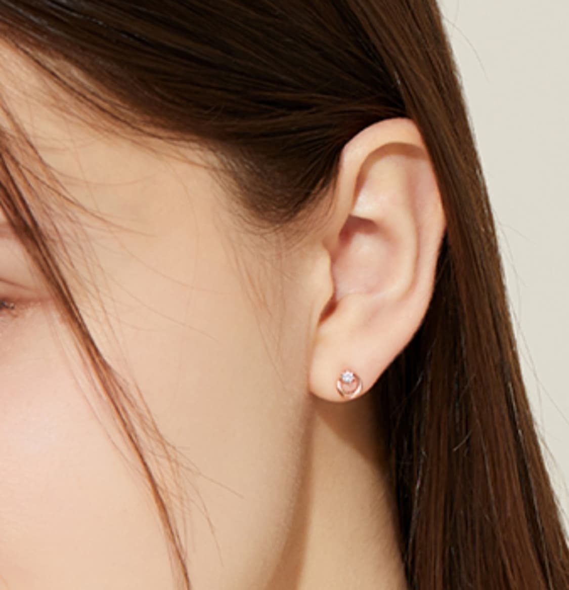 스톤헨지 초승달 14K 로즈골드 귀걸이 (세척완료) 상품이미지2